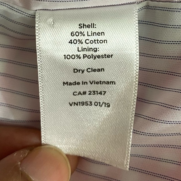 NWOT Talbots Classic Summer Blazer Pink/White Gingham Linen Blend Size 14p - Picture 11 of 11